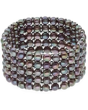 Ateliers Saint Germain Bracelet 5 Rows Of Real Freshwater Pearls 4 Mm - Black