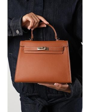 Where's That From Wheres 'Lluvia' Top Handle Satchel Mini Tote Bag With Turn-Lock Closure - Black