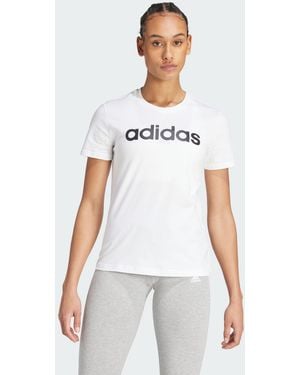 adidas Essentials Slim Logo Tee - White