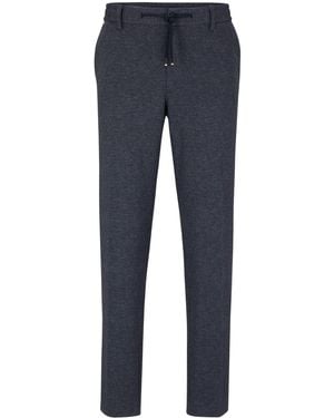 BOSS Kane Solid Patterned Straight Chinos - Blue