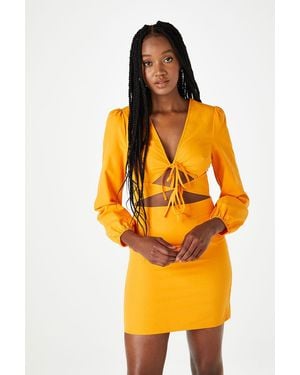Urban Bliss Lima Cut Out Shirt Dress - Orange