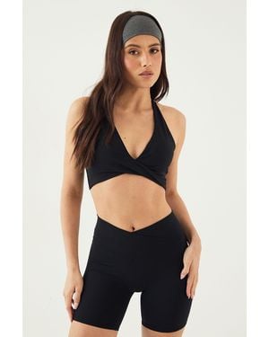 DSGN Studio Sculpt Twist Front Light Support Sports Bra - Black