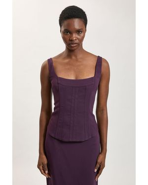 Karen Millen Compact Viscose Corset Top - Purple