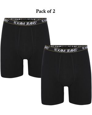 KAM Jeanswear Kam Big & Tall 2 Pack Jersey Boxers - Black