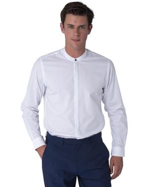 Harry Brown London Joshua Grandad Cotton Shirt - Blue