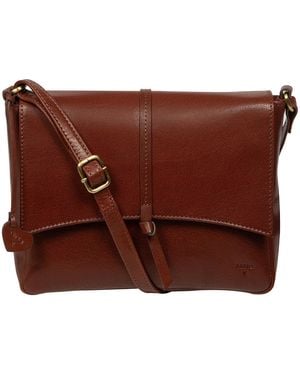 NiNa Amora 'Loredena' Conker Leather Cross Body Bag - Brown