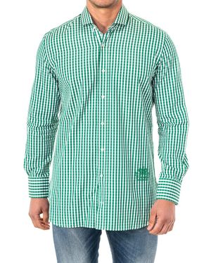 La Martina Long Sleeve Shirt With Lapel Collar Hmcj06 - Green