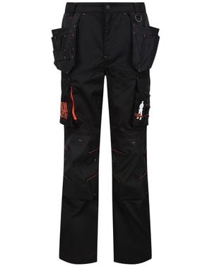 Regatta Bob Tool Pocket Solid Patterned Cargo Trousers - Black
