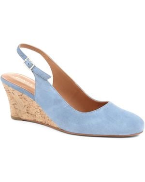 Jones Bootmaker Zahra Leather Wedges - Blue
