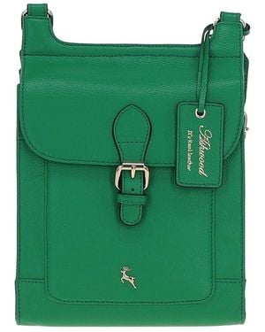 Ashwood Leather 'Eclisse Cuoio' Real Crossbody Bag - Green