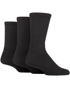SOCKSHOP TORE 3 Pack Plain Crew Sport Socks - Black