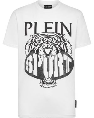 Philipp Plein T-shirt Ronde Hals Tiger - Wit