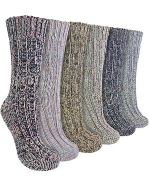 Sock Snob Ladies 6 Pack Alpaca Boot Socks - Grey