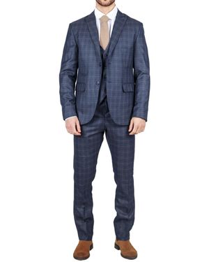 TruClothing Im2 Classic Plain 3 Piece Suit - Blue