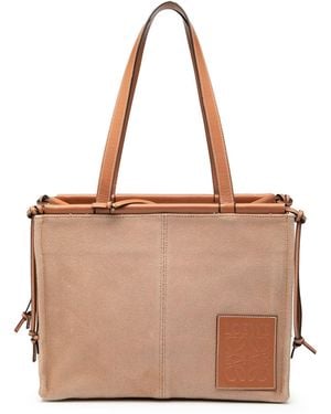 Loewe Pre-Owned Small Canvas Cushion Tote - Brown