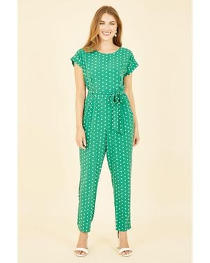 Mela London Spot Print Jumpsuit - Green