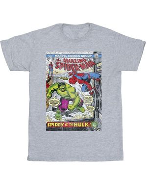 Marvel Spider- Vs Hulk Cover T-Shirt (Sports) - Grey