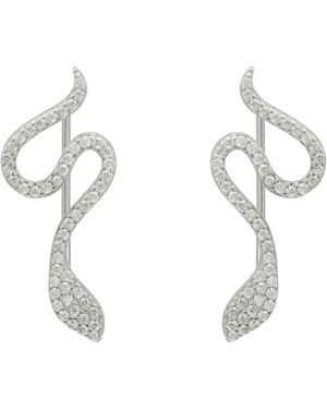 LÁTELITA London Nagini Snake Ear Climbers - White