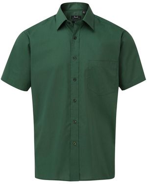 PREMIER Short Sleeve Poplin Shirt (Bottle) - Green