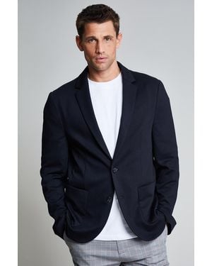 Threadbare 'Martini' Luxe Jersey Single Breasted Blazer - Blue