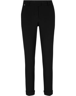 BOSS Solid Patterned Straight Chinos - Black