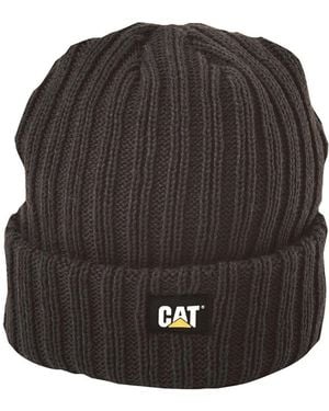 Caterpillar Rib Watch Adults Beanie Hat - Black