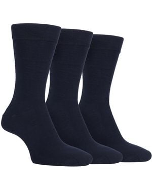 Farah 3 Pack Bamboo Dress Socks Soft Breathable - Blue
