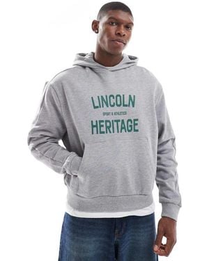 ASOS Hoodie With Collegiate Print - Grey