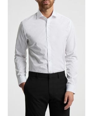 Limehaus Slim Fit Cotton Single Cuff Cutaway Collar Shirt - White