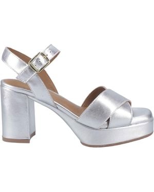 Hush Puppies Ophelia Suede Dames Zilveren Hakken - Wit