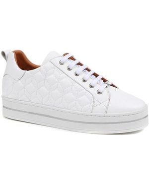 Jones Bootmaker Alexandrite Leather Quilted Trainers - White