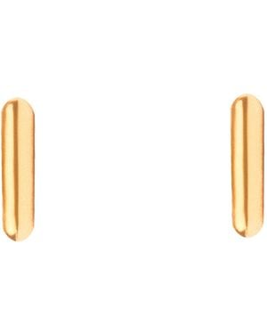 The Jewellery Stockroom Plated Simple Rounded Bar Flatback Stud Earrings - Metallic