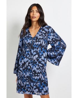 Wallis Butterfly Zip Shift Dress - Blue