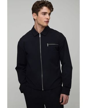 BoohooMAN Regular Technical Zip Pocket Overshirt - Blue