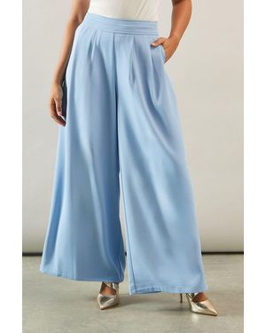 Wallis Petite Fluid Wide Leg Trouser - Blue