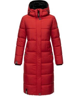 Marikoo Winterjas – Lange Gewatteerde Jas Met Afneembare Capuchon - Rood