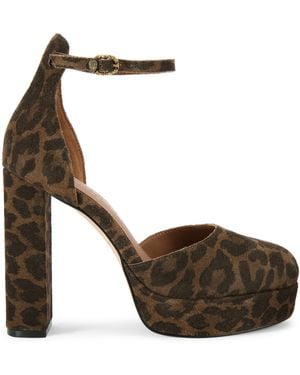 Kurt Geiger Suede Shoreditch Platform Court Heels - Brown
