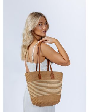 SVNX Two Tone Beach Tote Bag - Natural