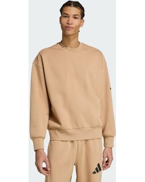 adidas Essentials Loose Fit 3 Bar Logo Sweatshirt - Natural