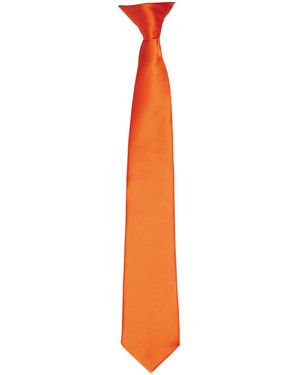 PREMIER Colours Satin Clip Tie (Terracotta) - Orange