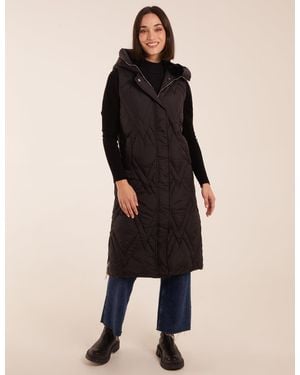 Blue Vanilla Diamond Detail Padded Gilet - Black