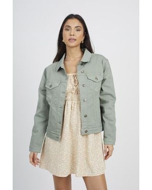 Brave Soul Denim Jacket - Green