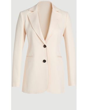 Karen Millen Tencel Blend Tailored Single Breasted Blazer - Natural