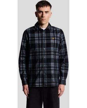 Lyle & Scott Tartan Check Corduroy Shirt - Black