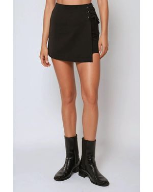 Hiccup High Waist Tie-Up Detail Skort - Black