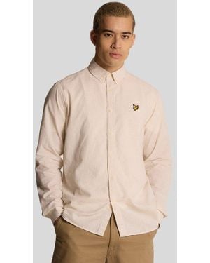 Lyle & Scott Linen Blend Oxford Shirt - Natural