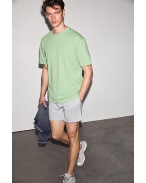 Grimelange Oversized Ribbed Crew Neck T-Shirt - Green