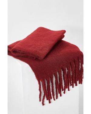 Quiz Tassel Hem Scarf - Red