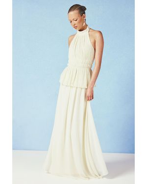 Boohoo Chiffon Gathered Maxi Skirt - Blue