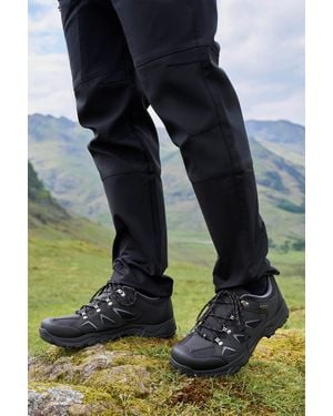 Mountain Warehouse 'Adventurer' Waterproof Walking Shoes Mesh Lining Heel And Toe Bumpers Hiking - Blue